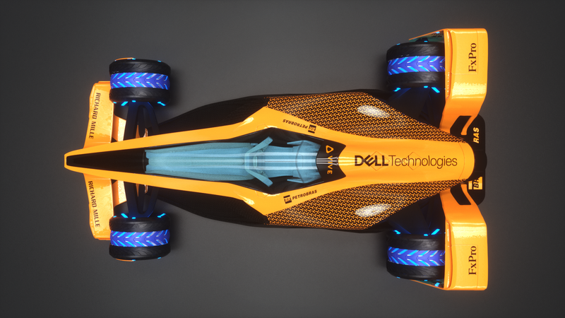 Illustration for article titled McLaren's Concept of F1 in 2050 Is Like a Futuristic Video Game You Never Expected Become Reality